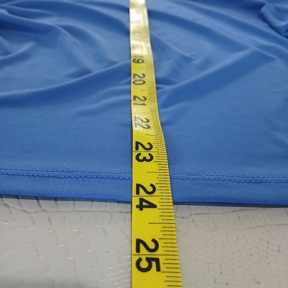 Calvin Kline sz S Dazzing Blu Sleeveless Mockneck Top with Gathered Seam - Picture 7 of 13